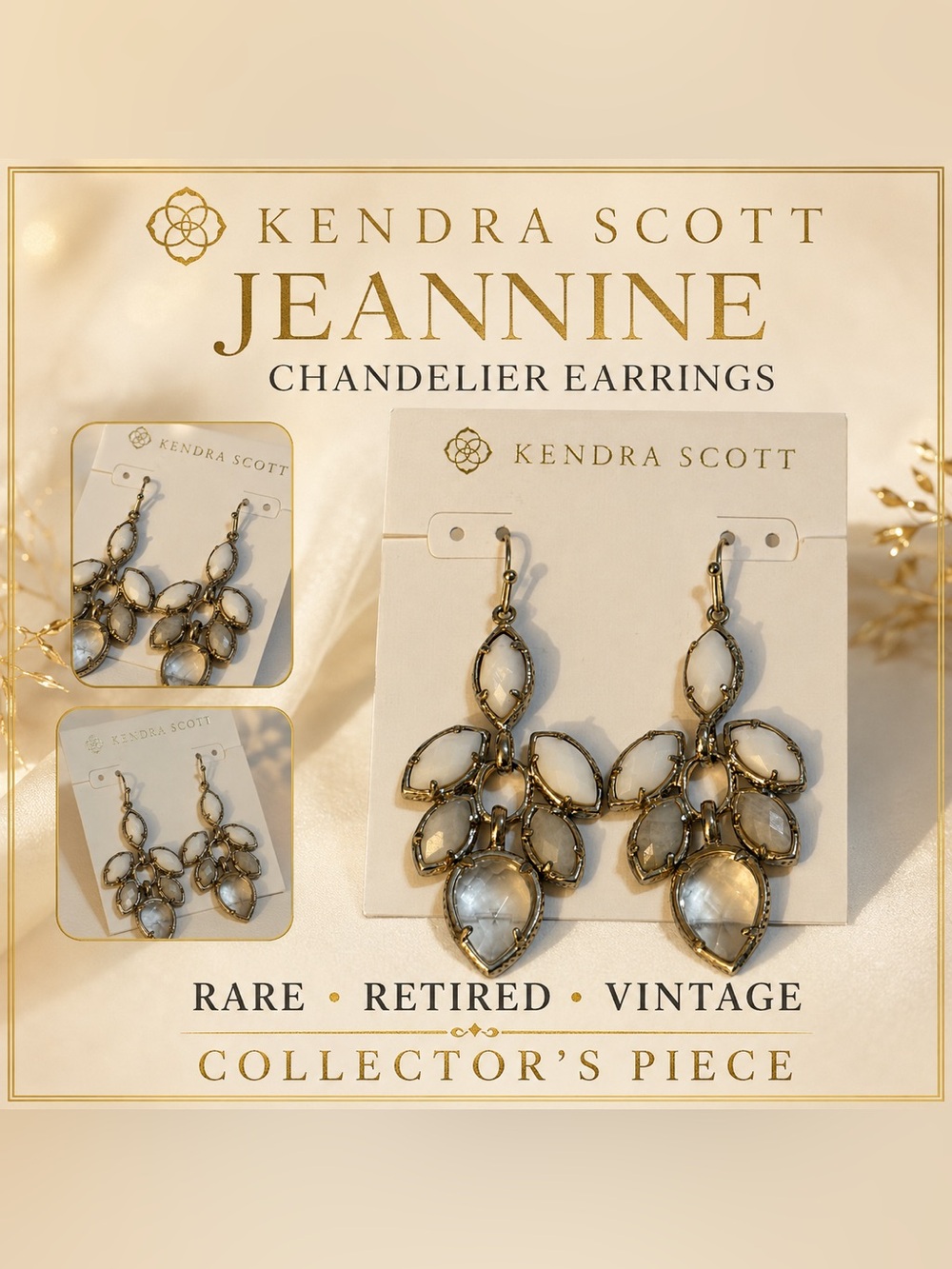 Kendra Scott Jeannine Chandelier Earrings in White Vintage & Retired
